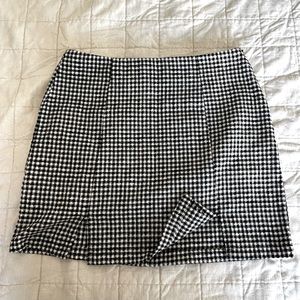 Zara Gingham Black and White Mini Skirt